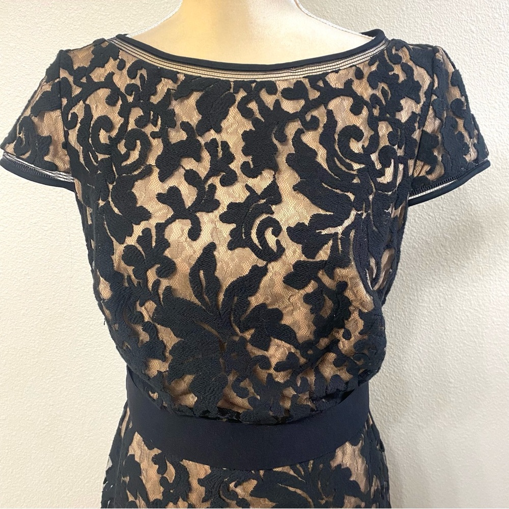 Tadashi Shoji Lace Overlay Fit and Flare Dress Size 12 - Picture 4 of 10